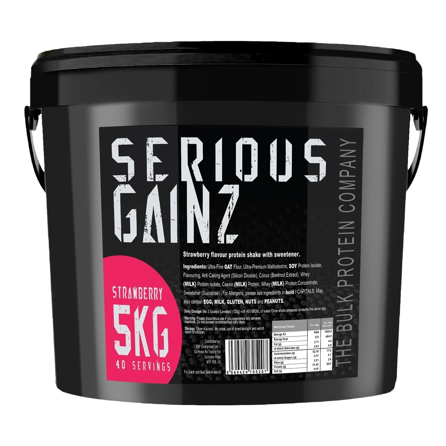 The Bulk Protein Company, SERIOUS GAINZ - Whey Protein Powder - Weight Gain, Mass Gainer - 30g Protein Powders (Strawberry, 5kg)