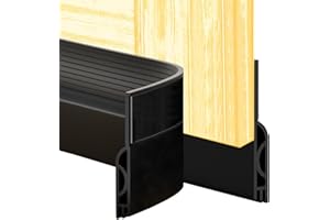 Zibian Door Draft Stopper,Door Sweep for Bottom of Door,Weather Stripping Door Seal Draft Guard Blocker Noise Cold Air Insulation Soundproofing for Exterior Interior Home Improvement(Black, 39")