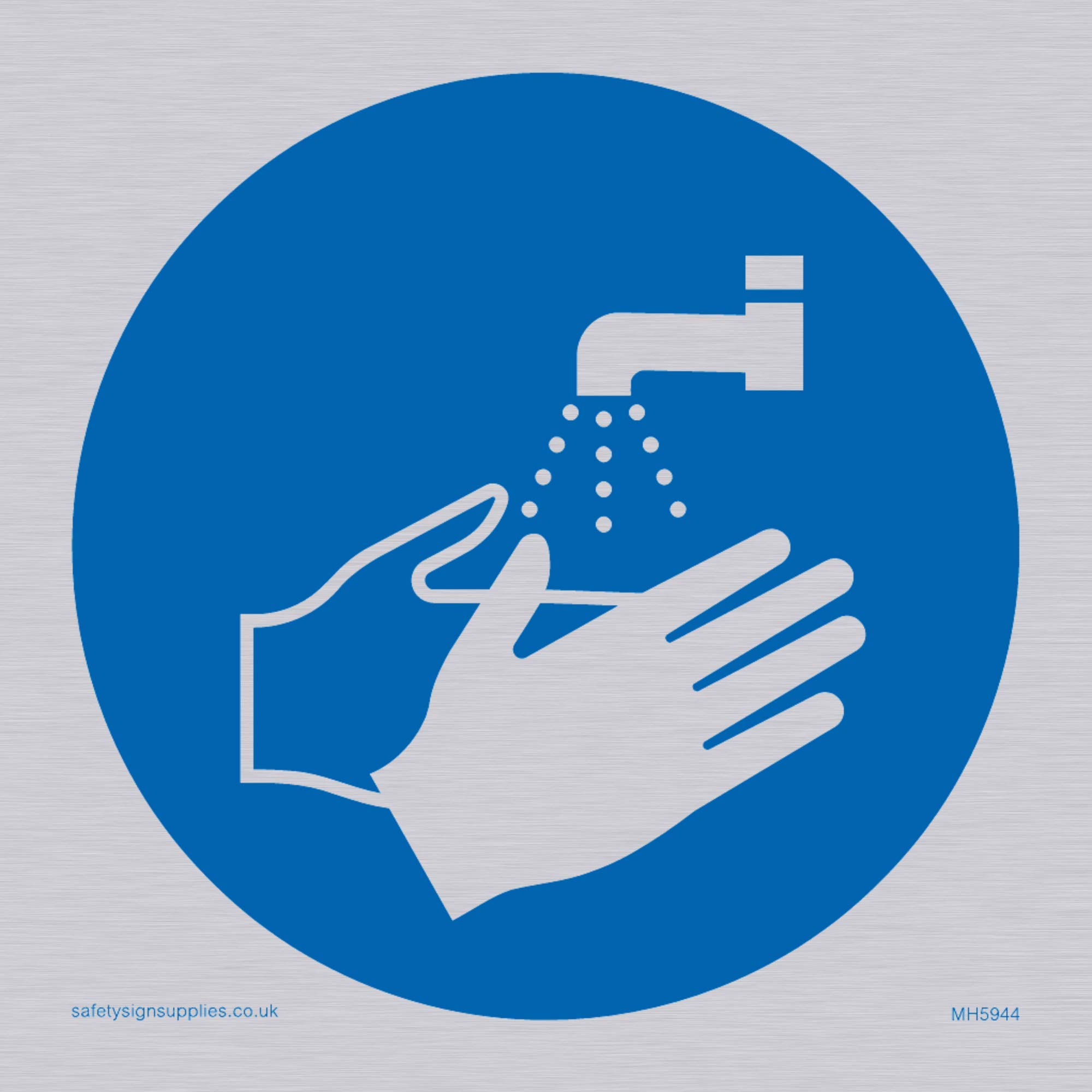 Hand wash symbol sign - Plastic Semi-rigid Silver