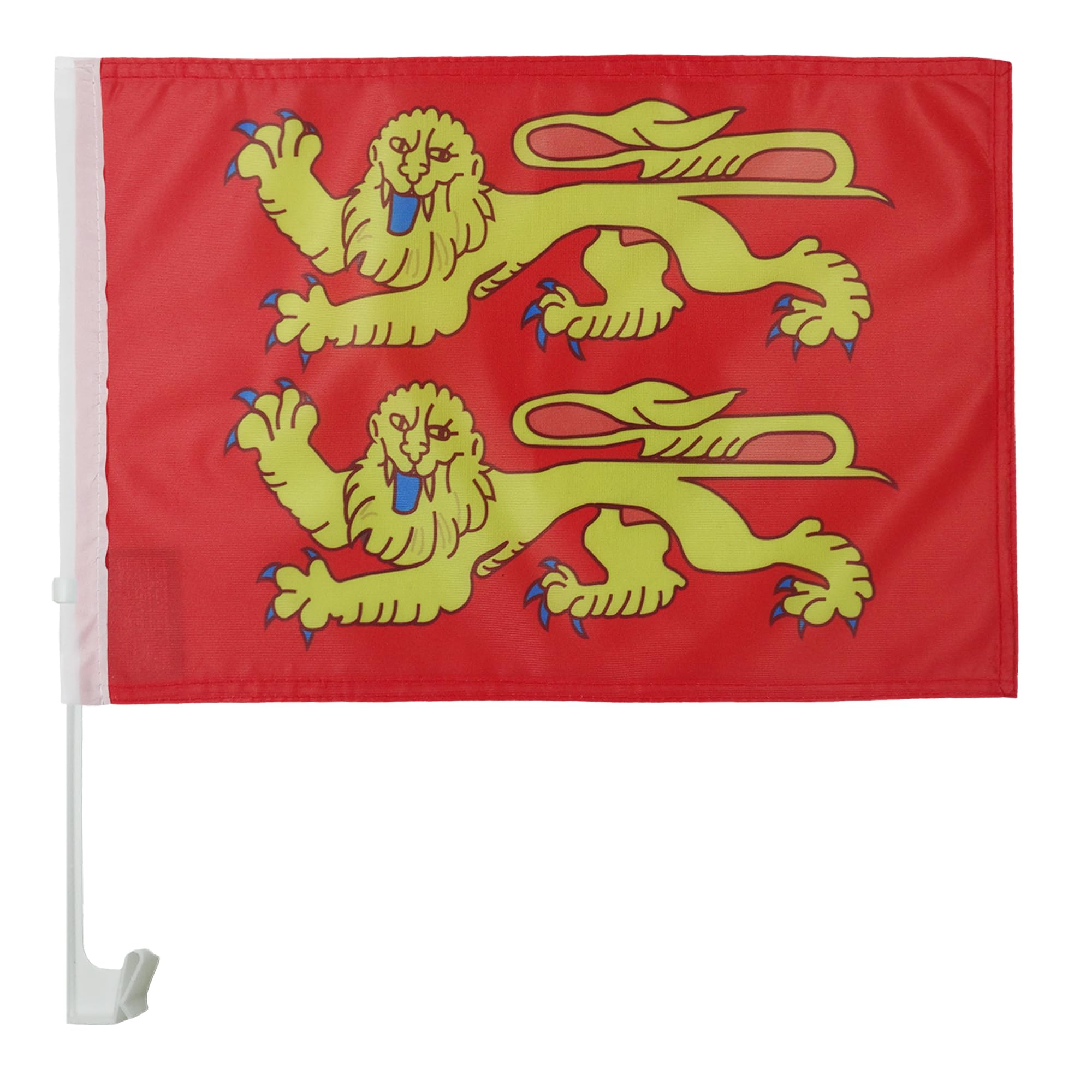 Lower Normandy Car Flag 18'' x 12'' - French region of Basse-Normandie Car flags 30 x 45cm - Banner 18x12 INCHES PLASTIC STICK - AZ FLAG