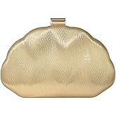 Verdusa Women's Clutch Purses Seashell Shaped Evening Handbag Metallic Chain Strap Mini Crossbody Purse