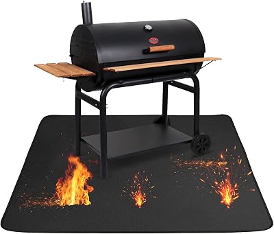 SMRONAR Fire Pit Mat 36 x 48 Inch, 3-Layer Fireproof Heat Resistant Pad