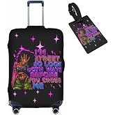 Hepmant Travel Suitcase Protector African American Woman Elastic Protective Washable Luggage Cover With Concealed Zipper Suitable 【S (for 18-21 inch luggage)】