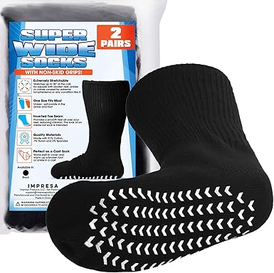 Super Wide Socks With Non-Skid Grips 