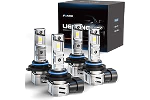 FRANXI 9005/HB3 H11/H8/H9 Bulbs Combo Fog Lights, 32000LM Super Bright 6000K Cool White, 1:1 Design with Cooling Fan, Plug and Play, Off-Road Light or fog light, Pack of 4