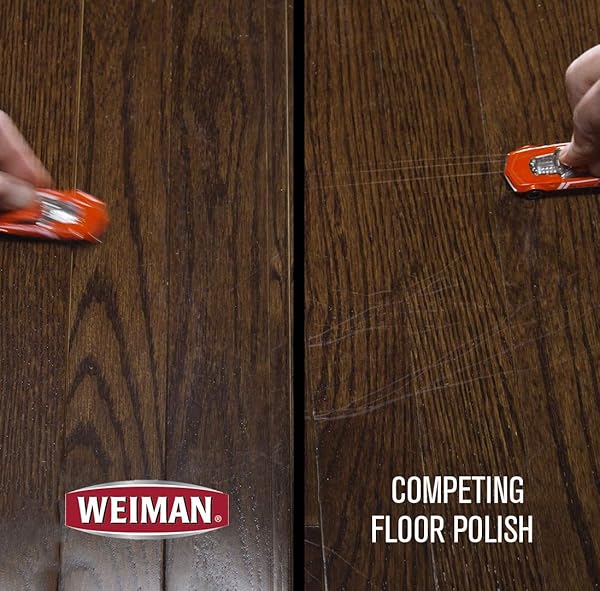 WEIMAN WOOD FLOOR POLISH AND RESTORER – 32 OUNCE – HIGH-TRAFFIC HARDWOOD FLOOR, NATURAL SHINE, REMOVES SCRATCHES, LEAVES PROTECTIVE LAYER, PACKAGING MAY VARY