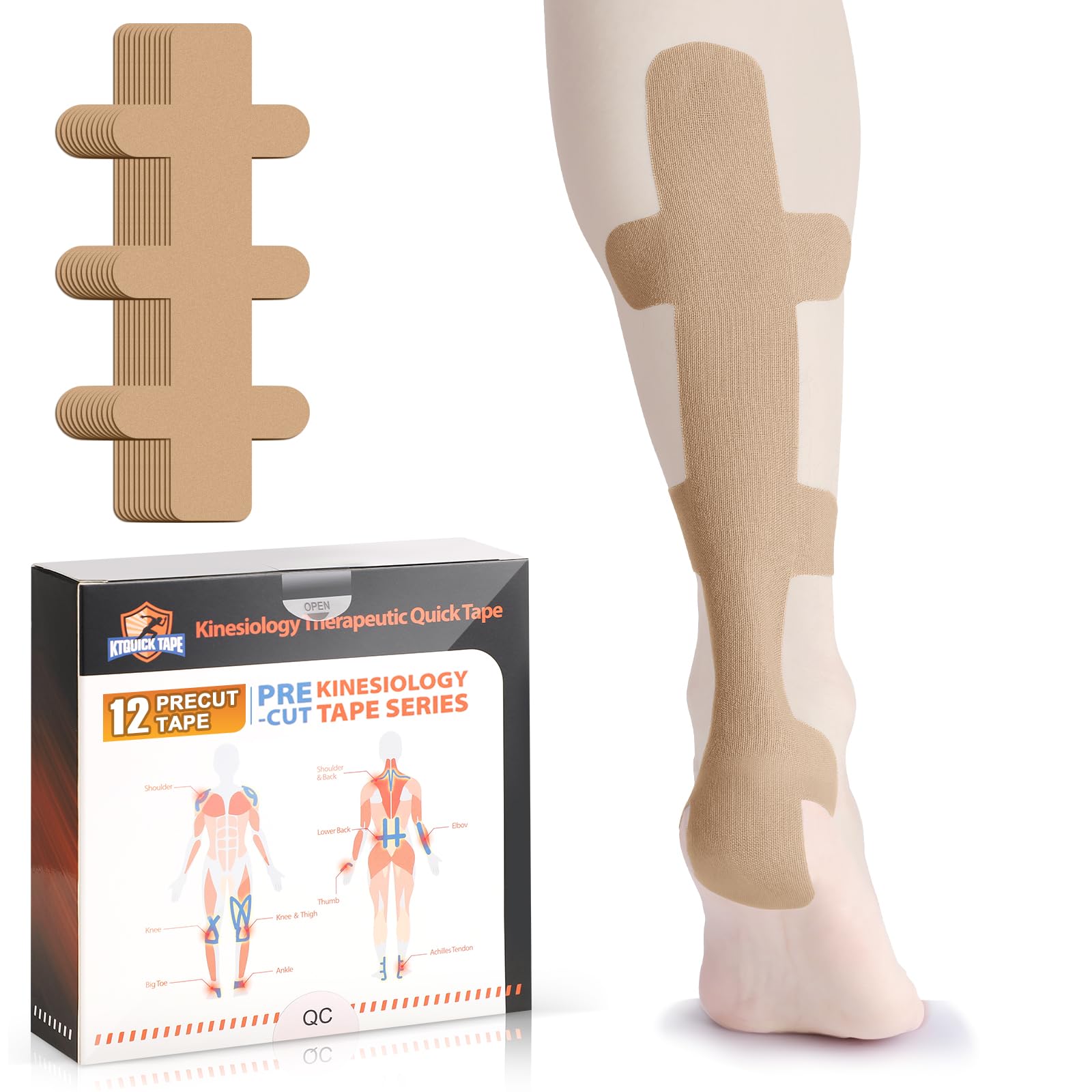 Kinesiology Tape for Achilles Tendon, KTQUICK 12