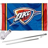 Oklahoma City Thunder Flag Pole and Mount Bracket Set