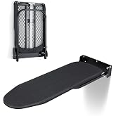 Duwee 12"&times;36" Wall Mounted Ironing Board with Heat Resistant Cover | Folding Ironing Board Cabinet,Compact Wall Mount Fold Down Iron Board for Small Spaces
