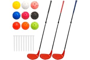 3 Pack Backyard Golf Club Set Adjustable Plastic Golf Club with Ball and Tees for Adults Outdoor Indoor Backyard Bucket Game 
