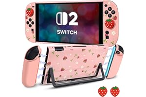 DLseego Protective Hard Case for Nintendo Switch 2 2025, Soft Grip Cover for Joy Con,Detachable JoyCon Controller Shockproof 