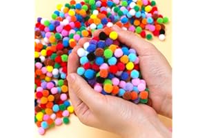 Pom Poms, 1000pcs 1cm Multicolor Pom Poms Balls for Decoration, DIY Supplies for Birthday Wedding Engagement.LCS.