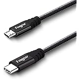 Fasgear USB C to Micro USB Cable 30cm Nylon Braided Type C to Micro USB Cord Compatible with Galaxy S7/S6, HTC One/10 and Mor