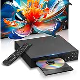 DVD Players for TV with HDMI,All Region Free DVD Player for Smart TV | HDMI and RCA Cables,Remote Included,USB Input, PAL/NTSC Support,Shock‑Resistant,Up-Convert to 1080P,CD‑to‑USB Copy Function