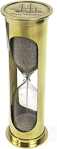 INDIA OVERSEAS TRADING CORP Brass Sand Timer Hourglass. Approx. 5min