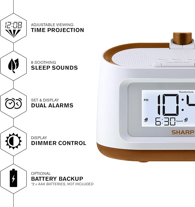 Live Well By Sharp Projection Alarm Clock With Sleep Sounds Manual