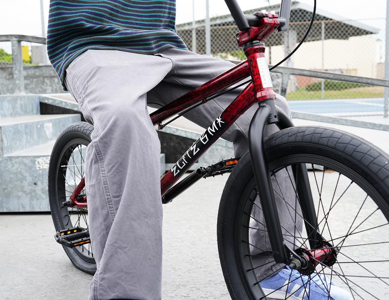 XN BMX Bike XN-8-20 – 20" Wheels, 25-9t Gearing, Red/Silver, Freestyle Pegs