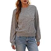 Womens Vintage Fair Isle Knit Sweater 2025 Fall Long Sleeve Crewneck Lightweight Pullover Top Sweaters