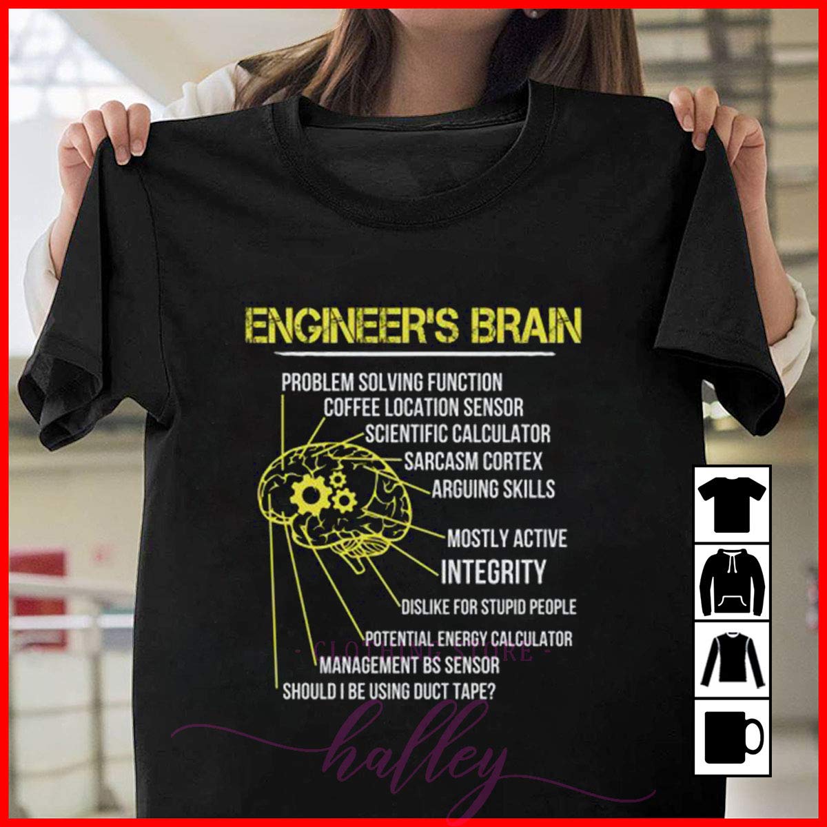 Engineer's Brain Mostly Active Integrity Dislike For Stupid People T-shirt, , , Tank Top