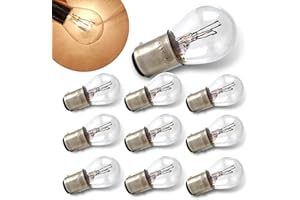 Ferianl 10PCS 1157 Light Bulb, Double Tail High and Low Brake Light Bulb, P21/5W S25 2057 2357 7528 BAY15D Bulbs, Universal Halogen Turn Signal Parking Lights(White)