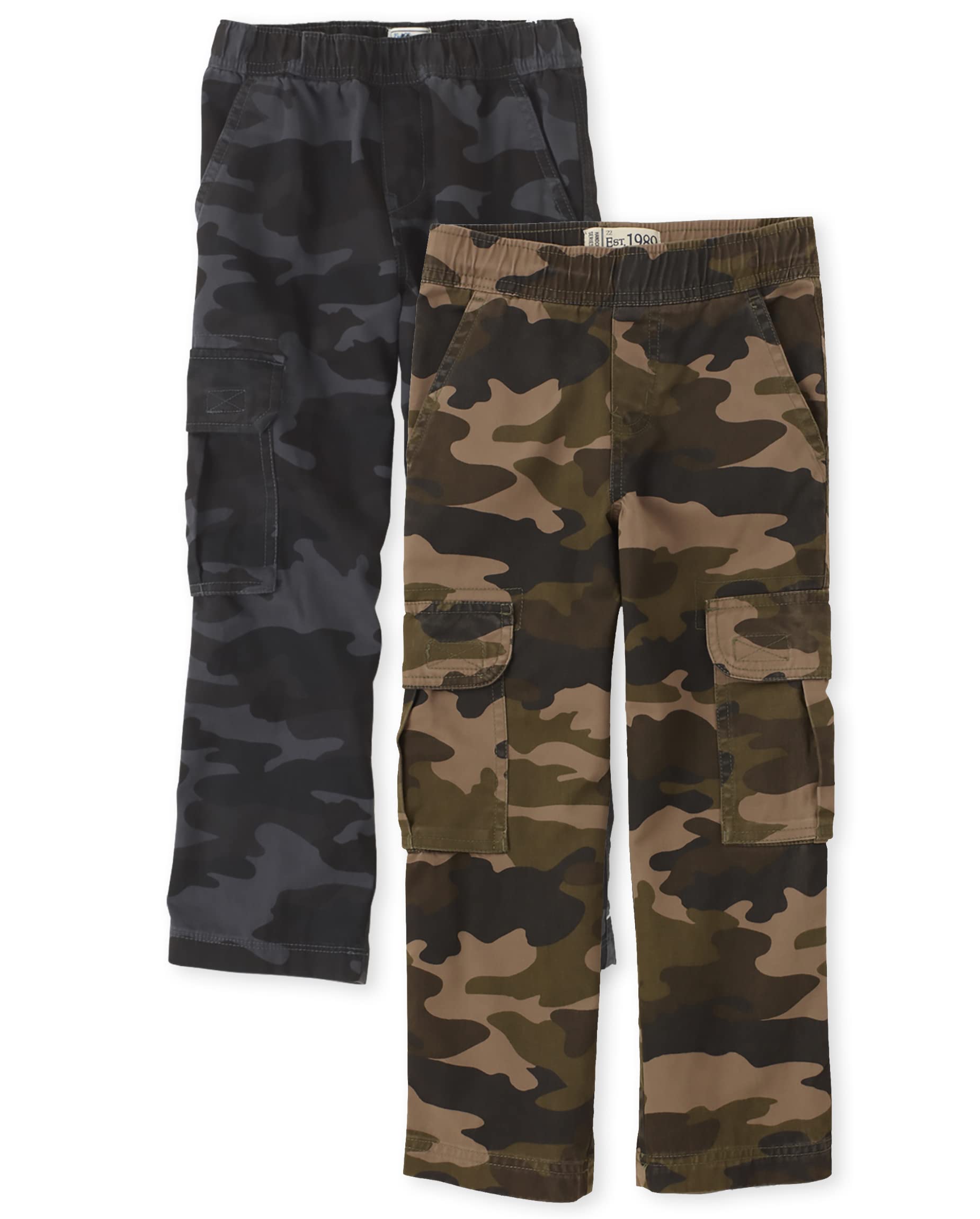 Photo 1 of The Children's Place Boys Pull on Cargo Pants,Night Camo/Olive Camo 2 Pack,12