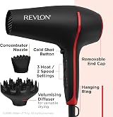 Revlon Smoothstay Coconut Oil-Infused Hair Dryer 2000W Diffuser & Concentrator view 4