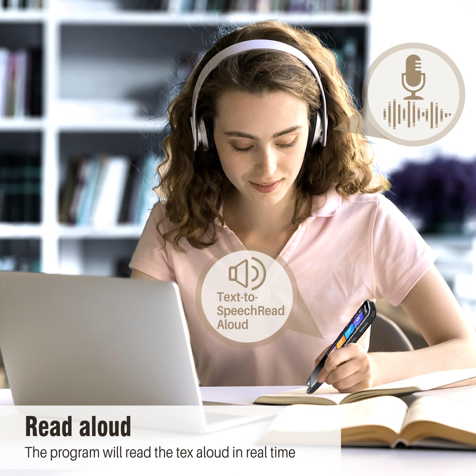 Translation Pen, Scan Reader Pen OCR Digital Pen Reader, Translator Pen Text to Speech Device, Reading Pen for Dyslexia, Wireless Translation Pen Scanner for Business Students Adults