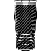 Tervis Traveler Carbon Fiber Pattern Triple Walled Insulated Tumbler Travel Cup Keeps Drinks Cold & Hot, 20oz, Stainless Steel
