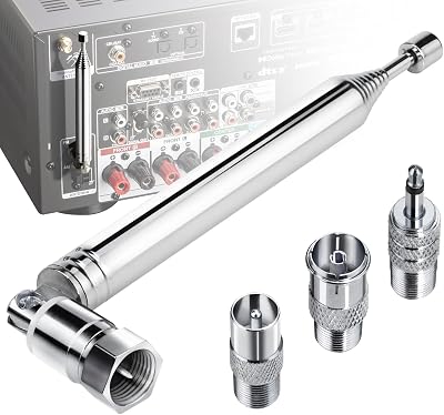 Ancable 75 Ohm Telescopic DAB Radio Aerial Antenna for HiFi AV Receiver
