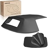 A-Premium Black Convertible Soft Top Compatible with Ford | for Mustang 1983 1984 1985 1986 1987 1988 1989 1990 1991 1992 1993, with Clear Plastic Window