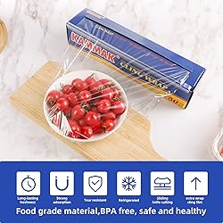KAMMAK Plastic Food Wrap with Slide Cutter Kitchen