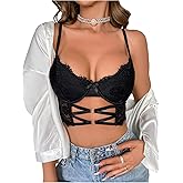 SweatyRocks Women's Cut Out Underwire Bras Sexy Floral Lace Bralette Tops
