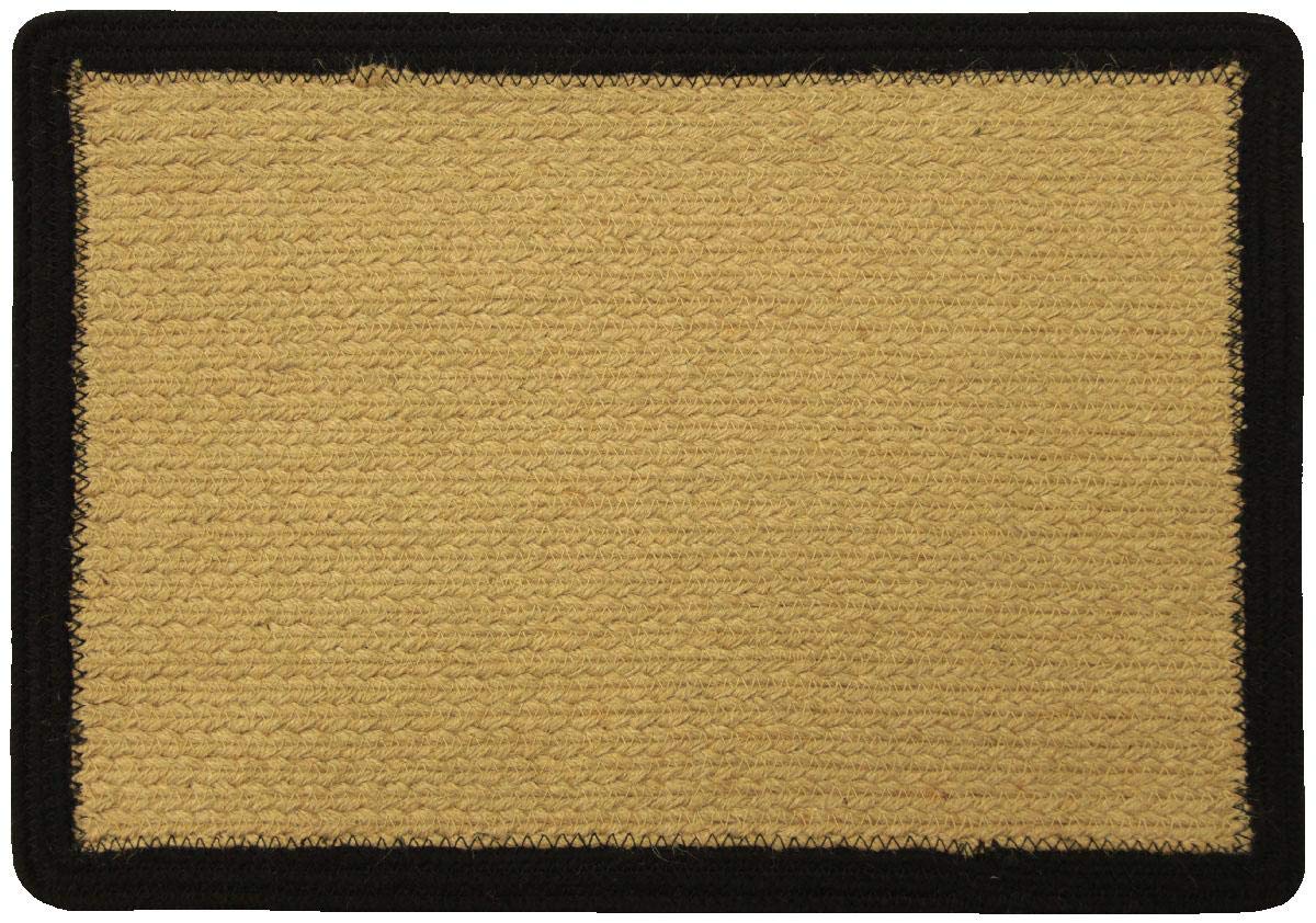 Home Interiors Natural Jute Placemats, 45cm x 32cm - Set of 4, Black border