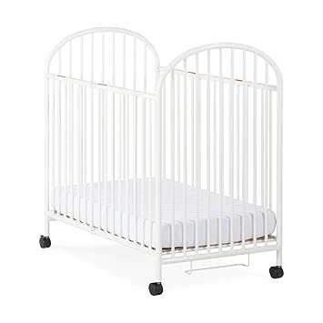 white metal baby crib