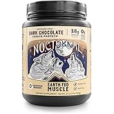 Earth Fed Muscle Nocturnal Casein Protein Powder – Dark Chocolate Protein Powder with Whey Blend – 18g Protein, Sugar Free, Gluten Free – Nighttime Recovery Protein Poweder – 2lb, 23 Servings