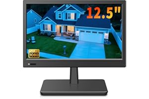 Jexiop 12.5 inch Security Monitor,Small Monitor with Speaker,Remote Control/HDMI/VGA/BNC/RCA Interfaces in for Home | Office | Warehouse Surveillance | RV
