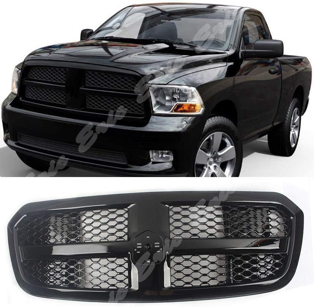 LSYBB ABS Front Racing Billet Bumper Grille Cover For Dodge RAM 1500 2014 2015 2016 2017 Black