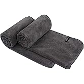 KinHwa Microfiber Hand Towel Ultra Soft Large Hand Towels for Bathroom Super Absorbent for SPA Face Shower and Sports 2 Pack Dark-Gray