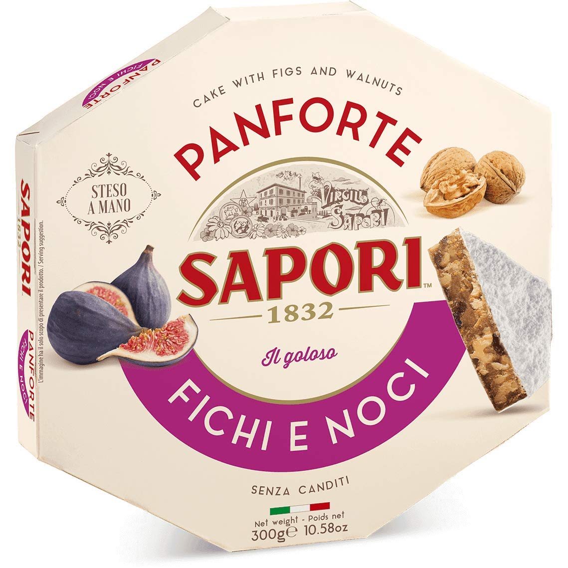 Sapori Panforte Fichi E Noci Panforte With Fig And Walnuts 10 58 Oz Amazon Com Grocery Gourmet Food