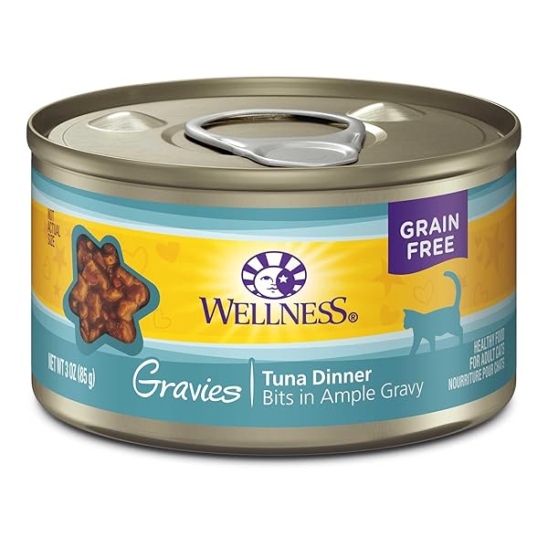WELLNESS COMPLETE HEALTH GRAVY ADULT WET CAT FOOD, NATURAL, PROTEIN-RICH, GRAIN FREE, 3 OUNCE , 12 PACK, (CHICKEN & TUNA DINNER)