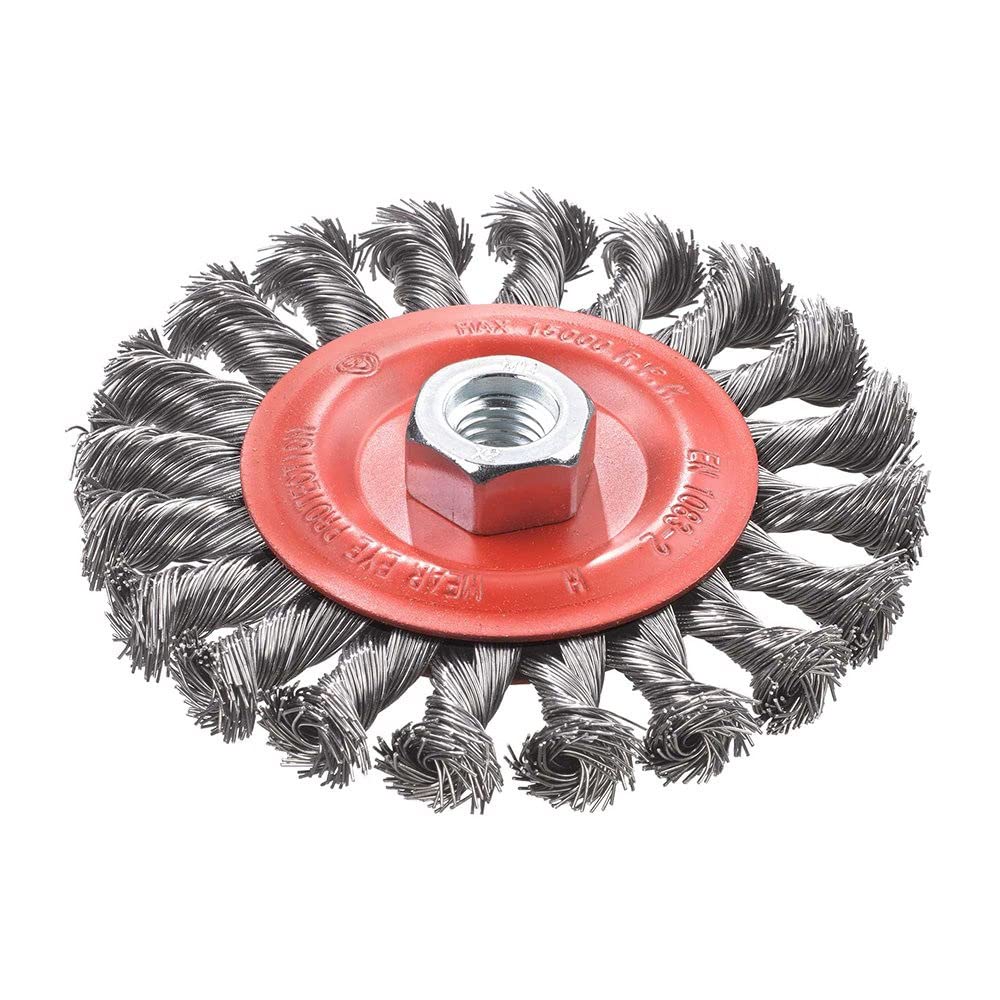 kwb 115mm Disc Brush for Angle Grinders,Twisted, M14 Thread, Crimped HSS Steel Wire, for Metal and Stone — image 1