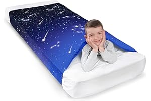 ODOXIA Sensory Compression Blanket | Spandex Bed Sheet for Kids & Adults | Deep Relaxing Feeling, Release Oxytocin | Helps With: SPD, Anxiety, ADHD, Autism | Star Theme | Breathable & Stretchable | Twin