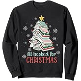 All Booked For Christmas - Book Christmas Tree Sweatshirt