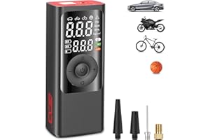 BDO Tire Inflator - Portable Air Compressor, Upgrade 2.5X Faster 150PSI Cordless Tire Inflator, Tire Air Pump with Dual LCD Display, Auto-Shutoff, Air Compressor for Car, Motorcycle, Bike, Ball