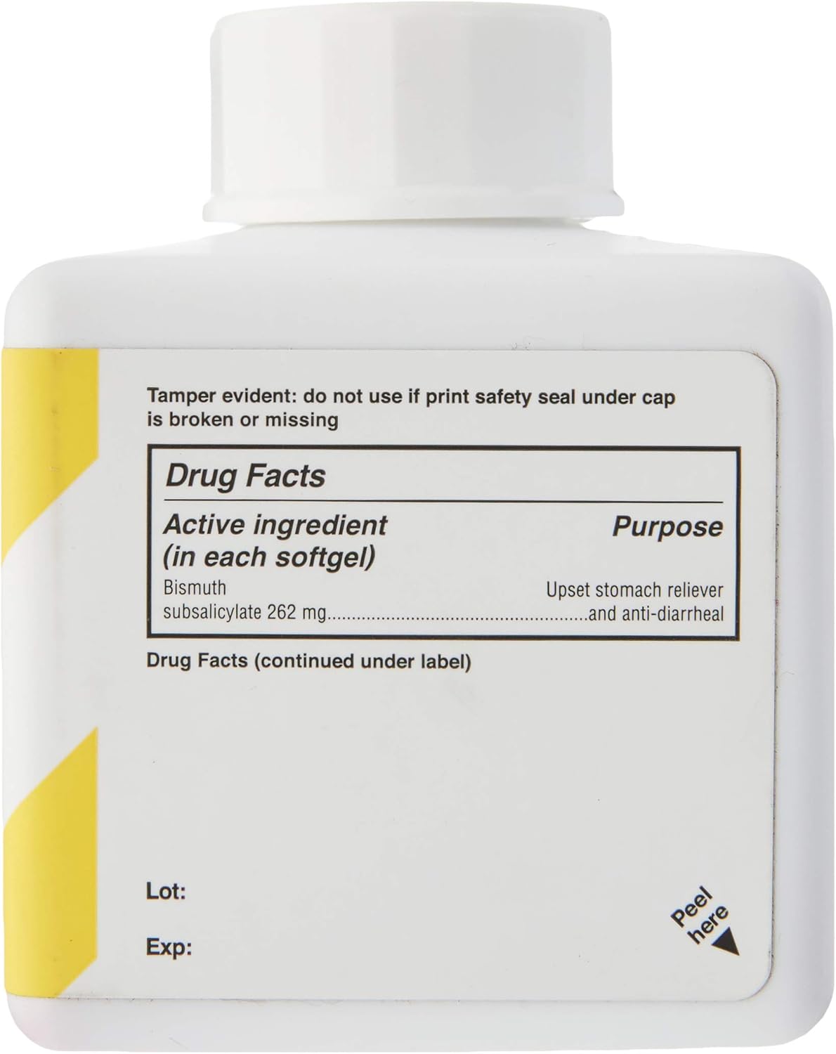 Cabinet Upset Stomach Relief Liquid Softgels, 75 Count, 262 mg Anti Diarrhea Medicine for Adults and Kids 12 and Up, Fast Acting Bismuth Subsalicylate Antidiarrheal: Health & Personal Care