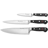 WÜSTHOF Classic 3-Piece Chef's Knife Set, Black