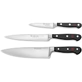 W&Uuml;STHOF Classic 3-Piece Chef's Knife Set, Black