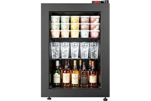Northair Mini Freezer with Glass Display Door 2.1 Cu Ft 7 Temperature Settings for Ice Cream/Breast Milk/Sea Food/High-alcohol Liquor (2.1 Cubic Feet)