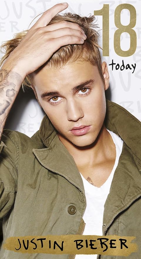 Justin Bieber Zum 18 Geburtstag Karte Amazon De Burobedarf