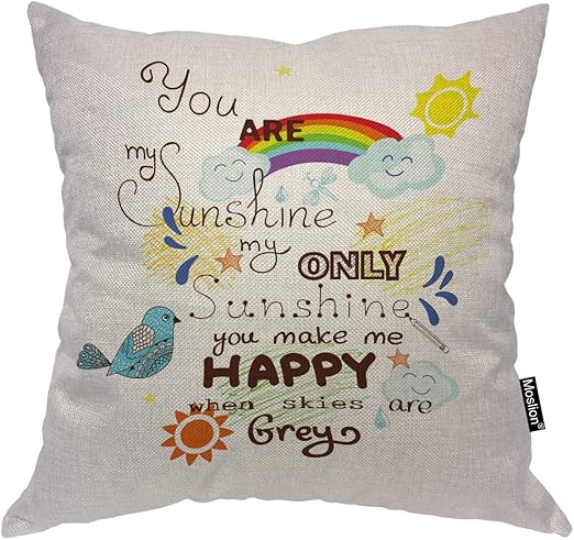 Amazon Com Moslion You Are My Sunshine Throw Pillow Cover Bird